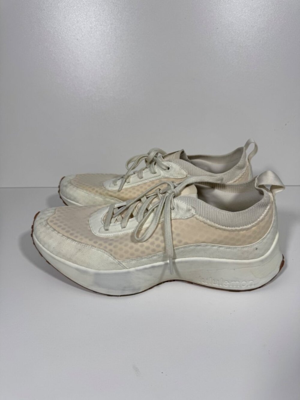 Lululemon CrossCity Sneaker Ivory Off White Men 12 Athleisure Casual Walking